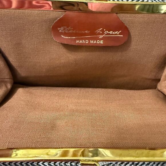 Vintage *Rare* 60’s Etienne Aigner Linen Leather Clutch Wallet
